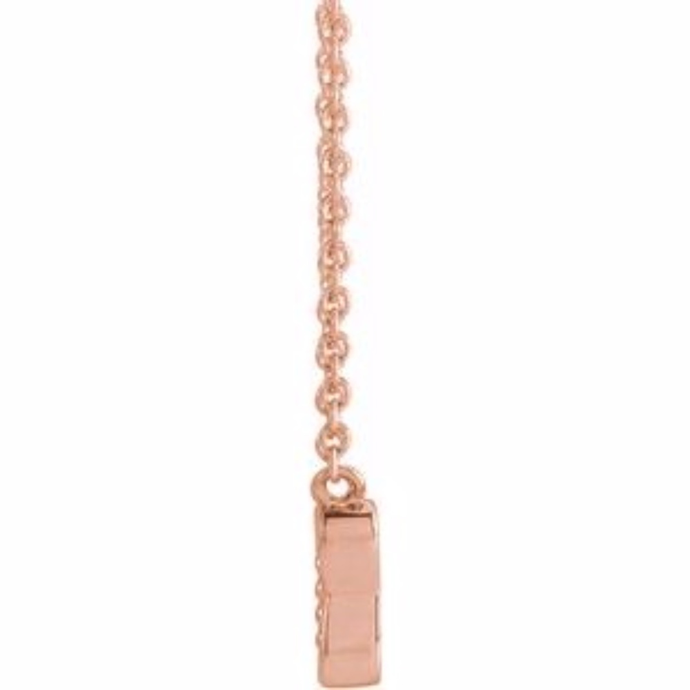 14K Rose .025 CTW Diamond Butterfly 16" Necklace - Picture 2 of 2
